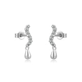 925 Silver Water Drop Irregular Line Earrings
