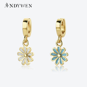 925 Silver Turquoise Flower Pendant Charm Chain Horoscope Jewelry