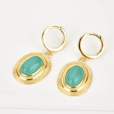 925 Silver Zircon Red Turquoise Drop Earring Piercing Fine Jewelry