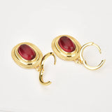 925 Silver Zircon Red Turquoise Drop Earring Piercing Fine Jewelry