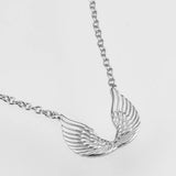 925 Silver Wing Feather Pendant Choker Necklace Women Jewelry