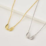 925 Silver Wing Feather Pendant Choker Necklace Women Jewelry