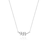 925 Silver Leafs Pendant Necklace Long Chain Choker Wedding Jewelry