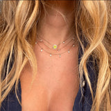 925 Silver Yellow Enamel Smile Coins Pendant Long Chain Necklace