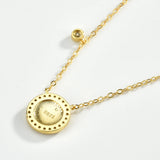 925 Silver Yellow Enamel Smile Coins Pendant Long Chain Necklace