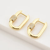 925 Silver Zircon Ball CZ Hoops Oval Women Jewelry