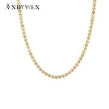 925 Silver Zircon CZ Charm Choker Chain Necklace Wedding Jewelry