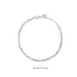 925 Silver Zircon CZ Charm Choker Chain Necklace Wedding Jewelry
