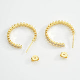 925 Sterling Silver Big Hoops Clips Round Circle Winter Women Wedding