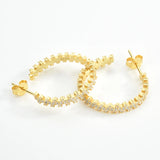 925 Sterling Silver Big Hoops Clips Round Circle Winter Women Wedding