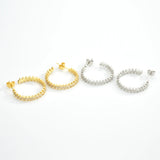 925 Sterling Silver Big Hoops Clips Round Circle Winter Women Wedding