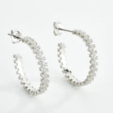 925 Sterling Silver Big Hoops Clips Round Circle Winter Women Wedding