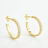 925 Sterling Silver Big Hoops Clips Round Circle Winter Women Wedding