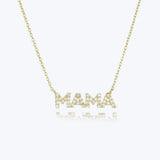 925 Silver CZ MAMA Pendant Necklace for Women Wedding