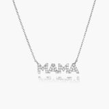 925 Silver CZ MAMA Pendant Necklace for Women Wedding