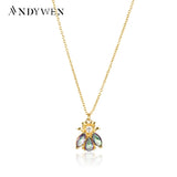 925 Silver Zircon Bee Pendant Necklace