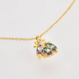 925 Silver Zircon Bee Pendant Necklace