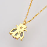 925 Silver Zircon Bee Pendant Necklace
