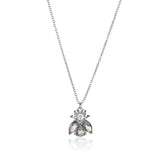 925 Silver Zircon Bee Pendant Necklace