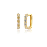 925 Silver Green Zircon Piercing Hoops Earrings Punk Clips Jewelry
