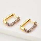 925 Silver Green Zircon Piercing Hoops Earrings Punk Clips Jewelry