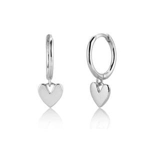 Sterling Silver Heart Drop Earrings for Women