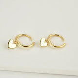Sterling Silver Heart Drop Earrings for Women