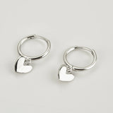 Sterling Silver Heart Drop Earrings for Women