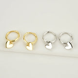 Sterling Silver Heart Drop Earrings for Women