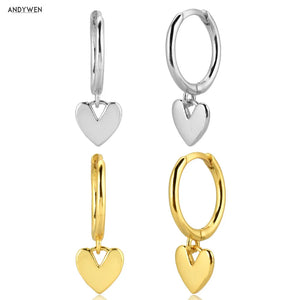 Sterling Silver Heart Drop Earrings for Women