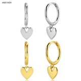 Sterling Silver Heart Drop Earrings for Women