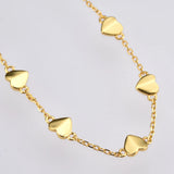 925 Sterling Silver Heart Charm Bangle Bracelet Fine Jewelry