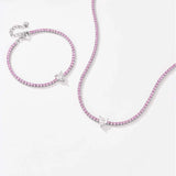 925 Silver Heart Tennis CZ Zircon Bracelet Wedding Jewelry