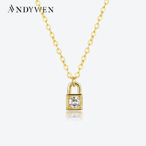 925 Silver Key Locker Pendant Necklace Delicate Spring Wedding Jewelry