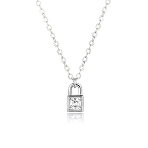 925 Silver Key Locker Pendant Necklace Delicate Spring Wedding Jewelry