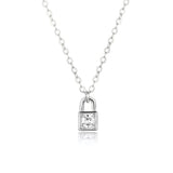 925 Silver Key Locker Pendant Necklace Delicate Spring Wedding Jewelry
