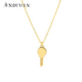 925 Sterling Silver Key Pendant Long Chain Jewelry Necklace