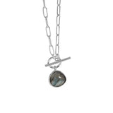 925 Silver Labradorite Pendant Necklace Horoscope Chain Gift