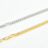 925 Silver Clear Tennis Paperclip Bracelet Chain Women