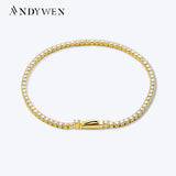 925 Sterling Silver 2mmTennis Chain Bracelet Women Wedding Jewelry