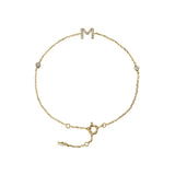 925 Silver Letter A Initial Alphabet Bracelet Adjustable Name Jewelry