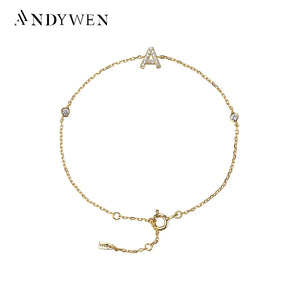 925 Silver Letter A Initial Alphabet Bracelet Adjustable Name Jewelry