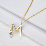 925 Silver A Initial Long Chain Choker Necklace Jewelry Gift