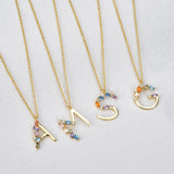 925 Silver A Initial Long Chain Choker Necklace Jewelry Gift