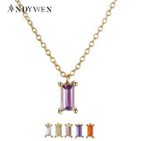 925 Silver Green Pendant Necklace Crystal Jewelry for Valentine