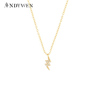 925 Silver Pendant Zircon CZ Chain Necklace Women Jewelry