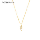 925 Silver Pendant Zircon CZ Chain Necklace Women Jewelry