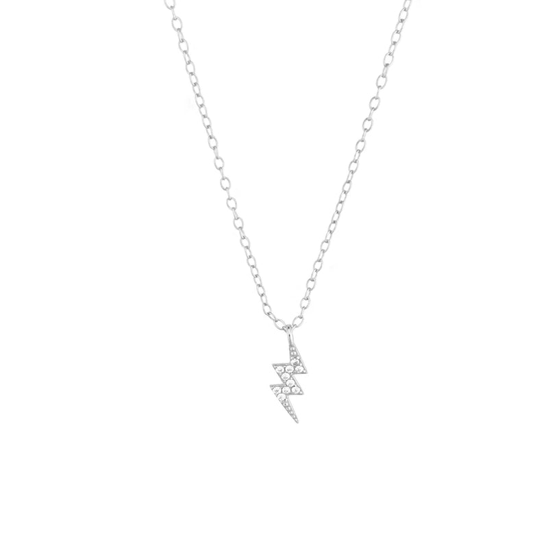 925 Silver Pendant Zircon CZ Chain Necklace Women Jewelry