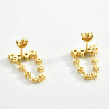 925 Silver Line Zircon CZ Chain Stud Earring
