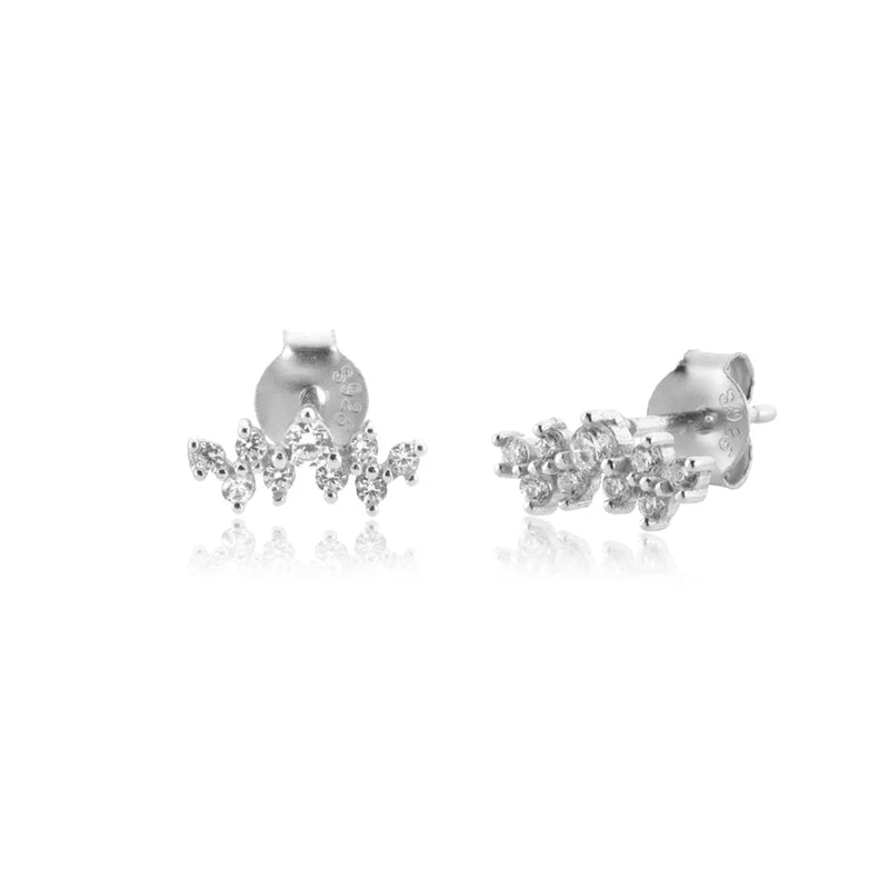 925 Silver Zircon Stud Earring Piercing Jewelry